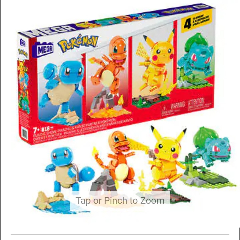 MATTEL Pokemon Mega Set Build & Show Pikachu & Kanto Partner 818 Pie…